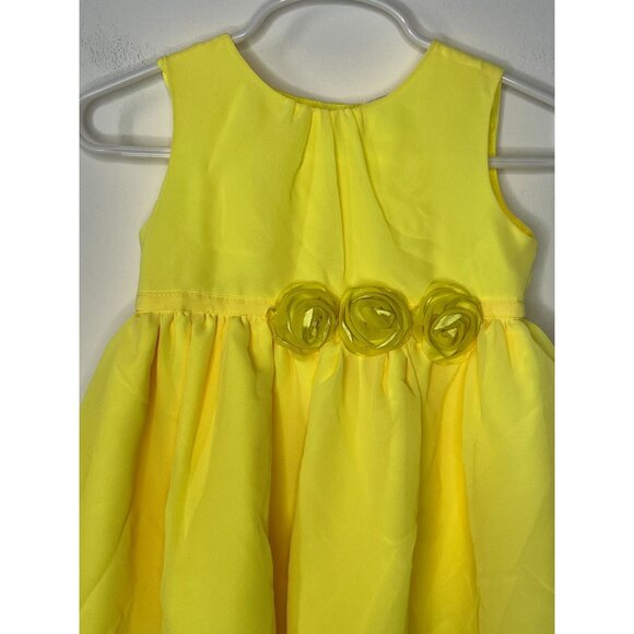 Carters Baby Girls 18M Yellow Rosette Dress Sleeveless Sundress Spring Summer - Picture 2 of 15